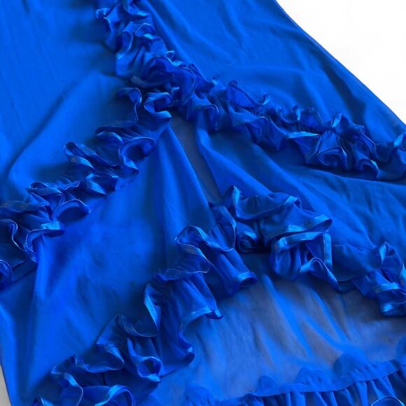 Royal Blue Ruffle Mesh Dress S–L Fairycore Maximalist - Picture 6 of 8